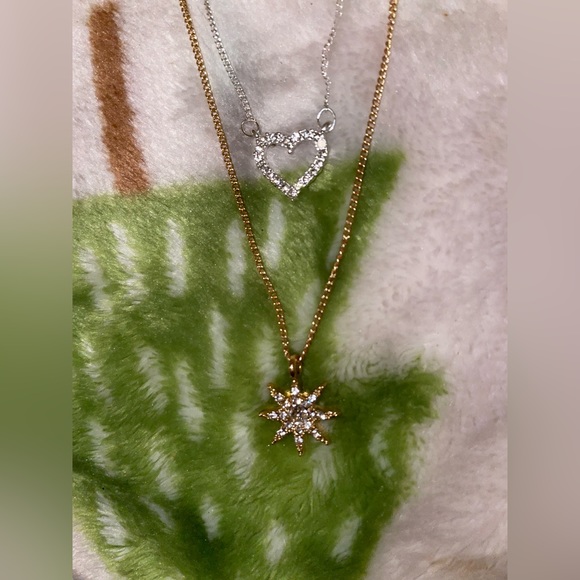 Joe Fresh 3 Piece heart moon and sun necklace set still in package - Picture 2 of 4